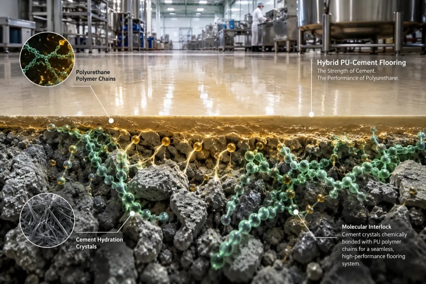 PU concrete hybrid flooring